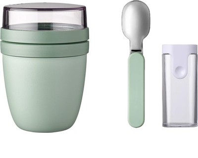 Mepal Lunchpot Set Ellipse Müslibecher faltbarer Löffel Nordic Sage