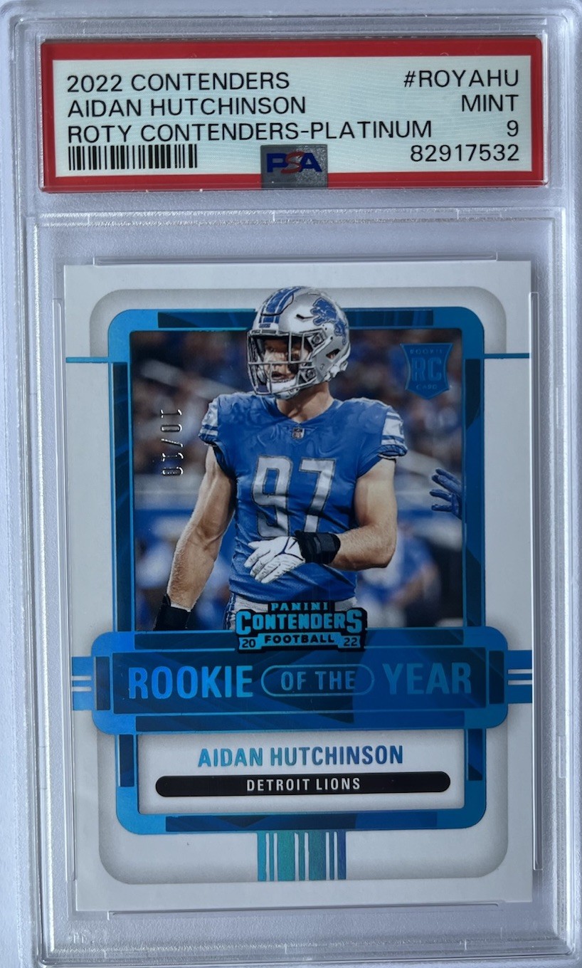 Aidan Hutchinson Panini Contenders Rookie of the Year Contenders #ROYAHU Platinum