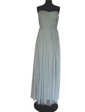 Anaya With Love Strapless Green Floor Length Tulle Gown US Size 10