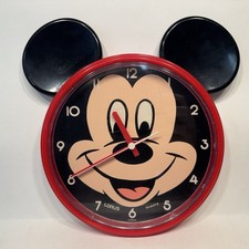 Vintage Disney Mickey Mouse Wall Clock Lorus Quartz 10.5  Japan Rare Read  