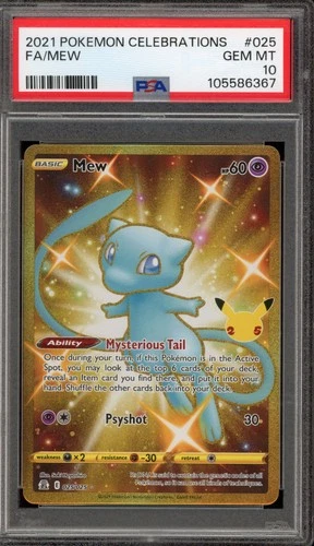 Pokemon Mew Celebrations Full Art #025 PSA 10 Gem Mint