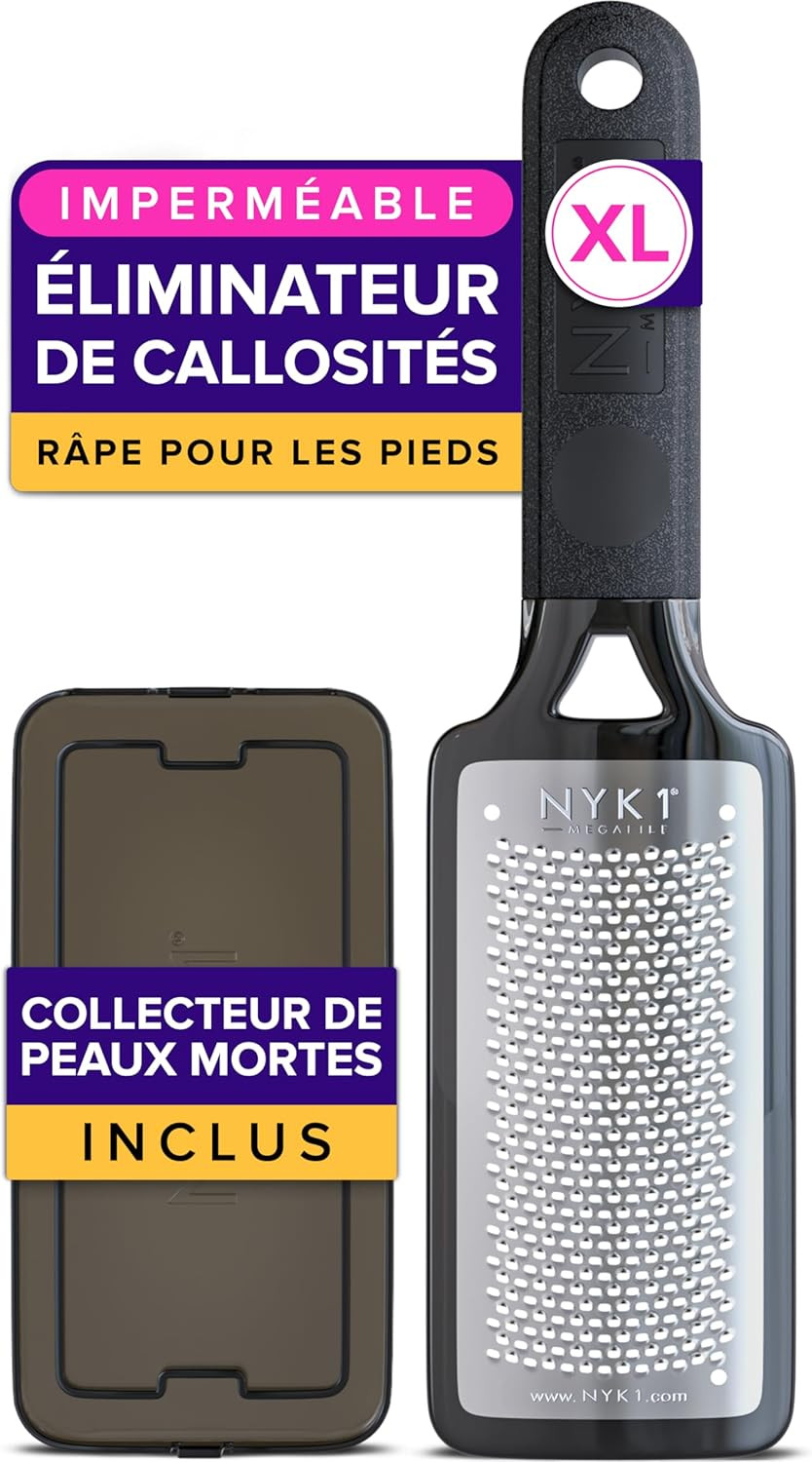 Rappe pieds ANTIROUILLE avec receveuse lime pedicure pour callosites taille XL