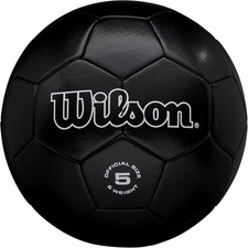 Wilson Traditional Soccer Ball Size 5 Black, Durable Synthetic Leather, Recrea