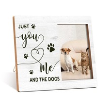 Pet Dog Gifts Photo Frame, Just You Me And The Dogs Wooden Picture Frame, Hom...
