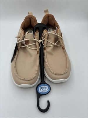 Hey Dude Wally Drift Mesh Dude Grip Shoes Mens Sz 8 - Irish Cream / White - NWT