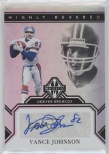 2019 Panini Majestic Highly Revered 6/10 Vance Johnson #HR-VJ Auto fl4