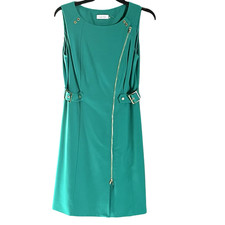 Calvin Klein Dress Womens 4 Green Knee Length Sheath Sleeveless Career Office