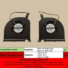 NEW CPU GPU Cooling Fan for Gigabyte Aero 15 OLED 17 HDR AORUS 15G 17G RP77XA 