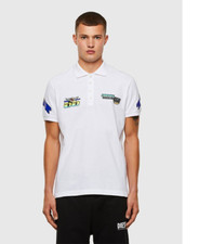 Diesel Men's Astars T Night New B White Polo Shirt £165 100% Authentic