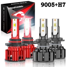 4X 9005 + H7 LED Headlight Bulbs Kit High Low Beam For Ford Fusion 2006-2016