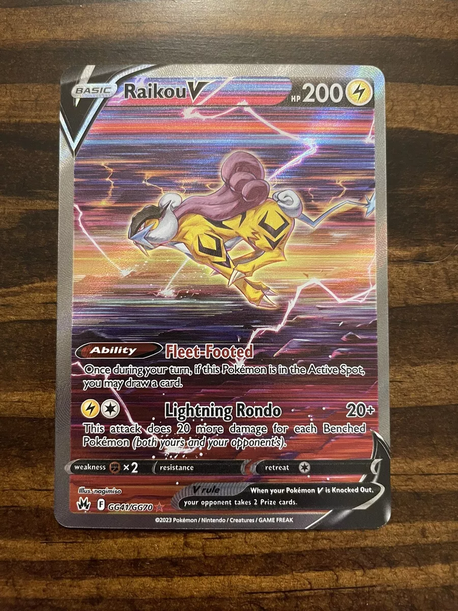 Pokémon TCG Raikou V Crown Zenith: Galarian Gallery GG41/GG70 Holo