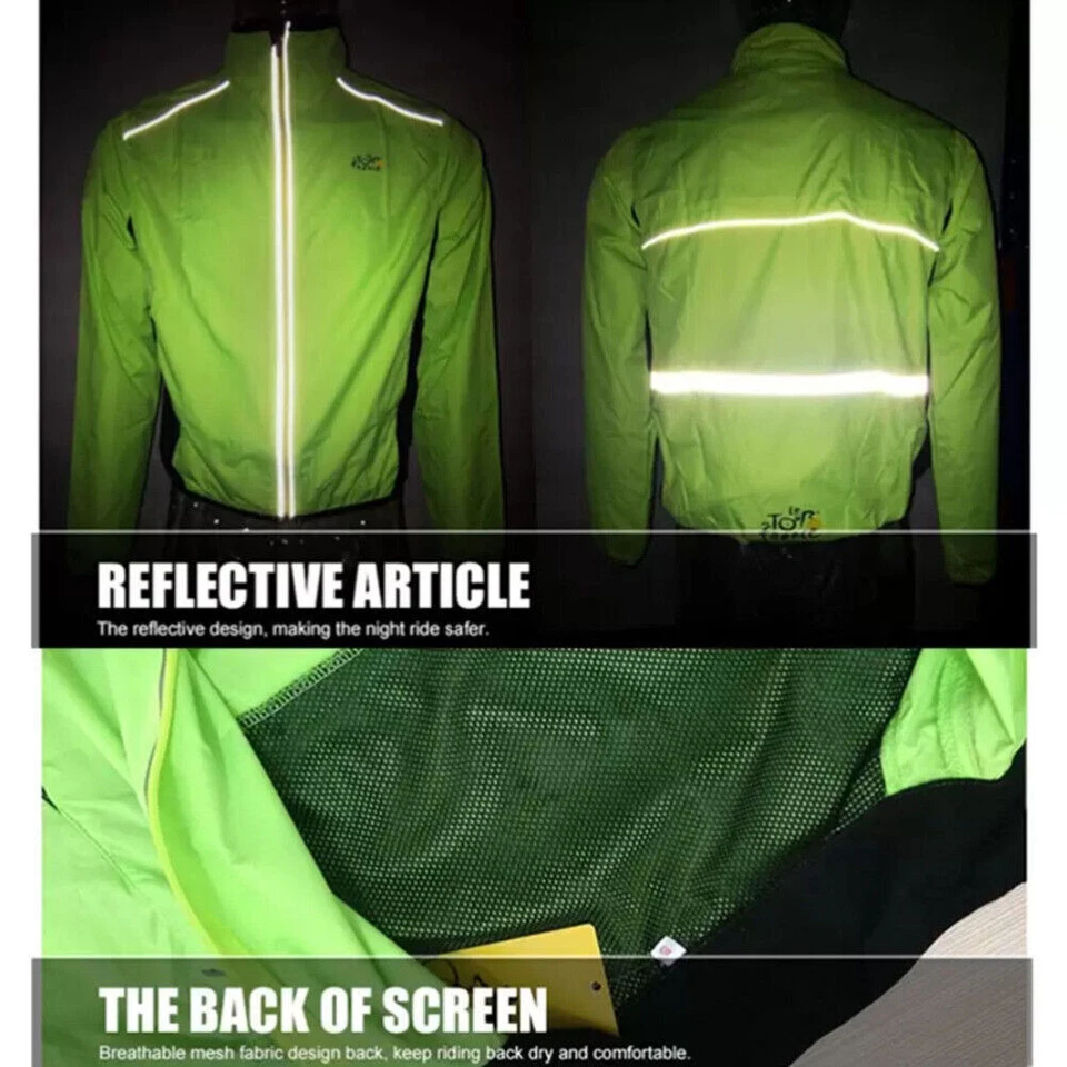 Chaqueta de Ciclismo MTB Motociclista Para Hombres Correr Impermeable Reflectante Abrigo de Viento Abrigo de Lluvia Foto 2 de 4