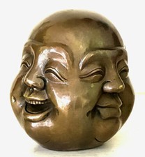 6CM Classic handwork statue tibet Tribal 4 Face expression Copper Buddha 