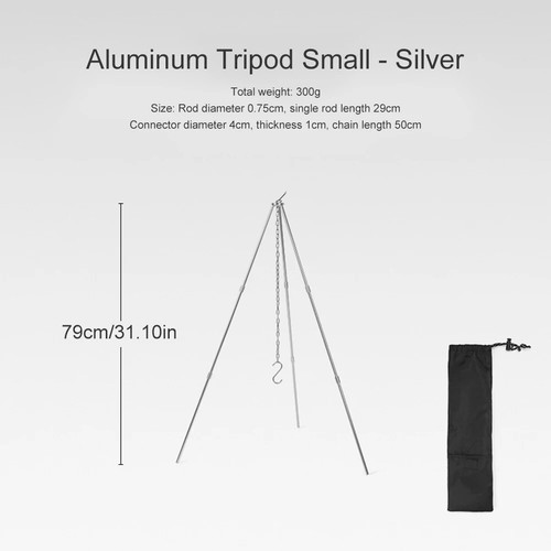 Camping Bonfire Tripod Aluminum Alloy Cooking Pot Tool Detachable Stand Triangle - Picture 10 of 15