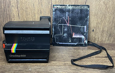 Vintage Polaroid OneStep 600 Instant Film Land Camera with Manual Rainbow Stripe