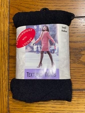 Vintage Black Textured Tights - Women's Size Small/Medium - New