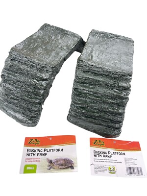 2 Pack Zilla Turtle/Reptile Small Basking Platforms w/Ramps Terrariums Aquariums