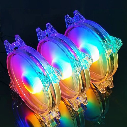 120mm Transparent Crystal RGB Computer Case Cooling Fans Gaming PC Tower Cooler - Photo 8/12