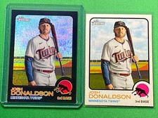 2022 Topps Heritage Josh Donaldson #110 /73 Black Border Refractor SP + Base