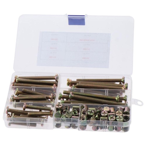 105pcs High Speed Steel Barrel Dowel Nut Crib Bunk Bed Furniture Cot