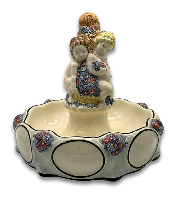 Max Heinze - Karlsruher Majolika - XL Jugendstil Tafelaufsatz - Mod.: 1313