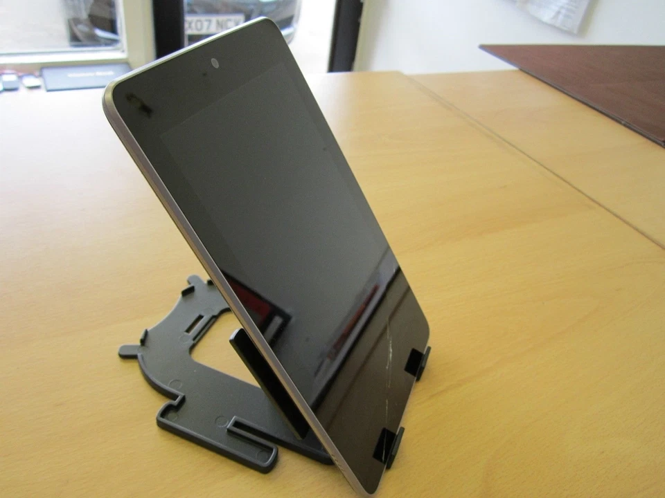 Purple Android Robot Man Multi Angle Stand Cradle for Maxtouuch Tablets - Image 4 of 4