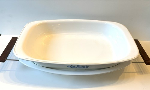 3-PIECE Corning Ware VTG Cornflower P-21 Roaster Lasagna Pan With Rack ...