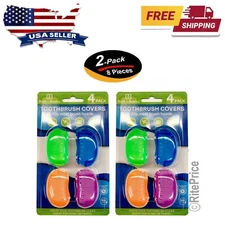 8Pcs Toothbrush Headgear Colorful Portable Tooth brush Cover Set (2 Pack) - New