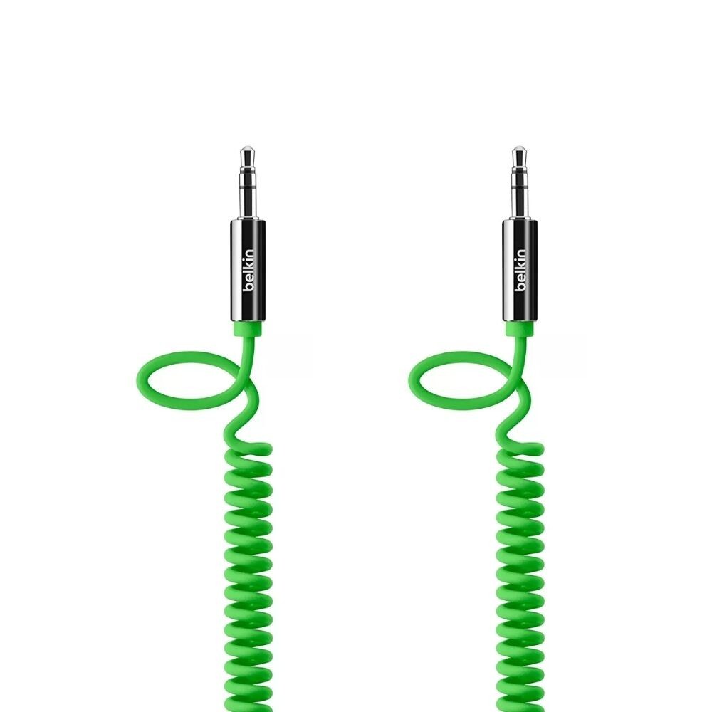 2x Спиральный аудиокабель Belkin AUX 35 мм стереокабель Klinkenkabel длиной 18 м 2190₽