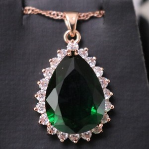 gold plated emerald necklace