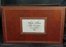 Large Vintage Sheffield Home Photo Album Faux Leather Holds 300 photos 4x6"