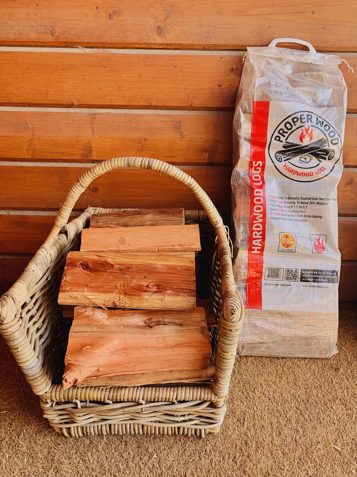 3 x Bags Proper Wood South African Eucalyptus Hardwood Logs Firewood