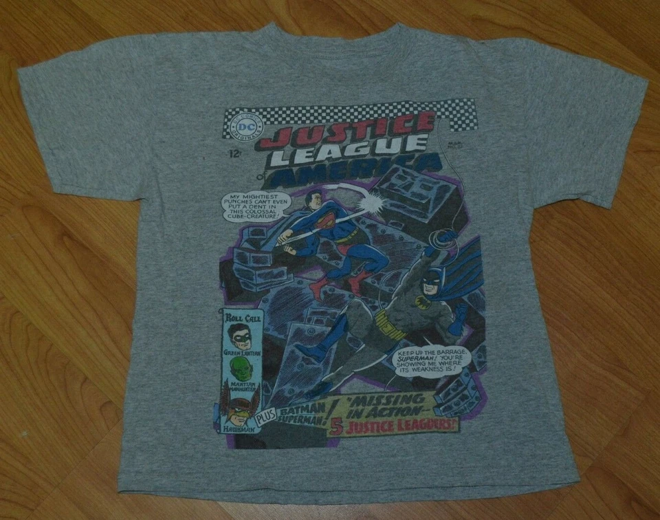 Camiseta DC Comics Retro Liga de la Justicia Juvenil Grande 10-12 1956 Edad de Plata Hawkman Foto 2 de 2