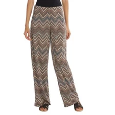 Women AB Studio Print Palazzo Soft Pants Desert Chevron Sand, Size: M MSRP $40