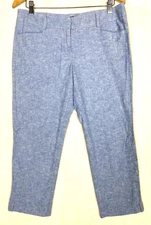 7th Avenue Design Studio NY&C Pants Womens 6 Linen Blend Straight Leg Crop Leg