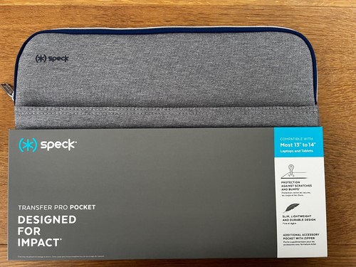 Custodia per laptop Speck 13"-14" - dettaglio zip grigio/argento - nuova - Foto 3 di 3