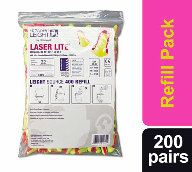 Tappi Per Orecchie Howard Leight Laser Lite - Confezione Ricarica Da 400 Pezzi - Honeywell