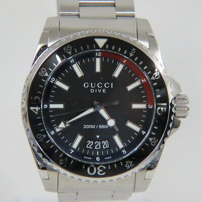 Gucci Watch YA136212 DIVE 136.2 SS Black Dial Men s GUCCI Gucci Watch YA136212 DIVE 136.2 SS Black Dial Men s GUCCI