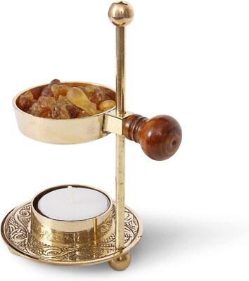 Brass Incense Resin Burner Adjustable Dhoop Dhuni Burner For Home & Temple praye