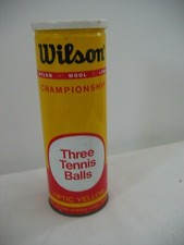 Very Vintage WILSON Championship Can Three Used Tennis Balls Optic Yellow 6