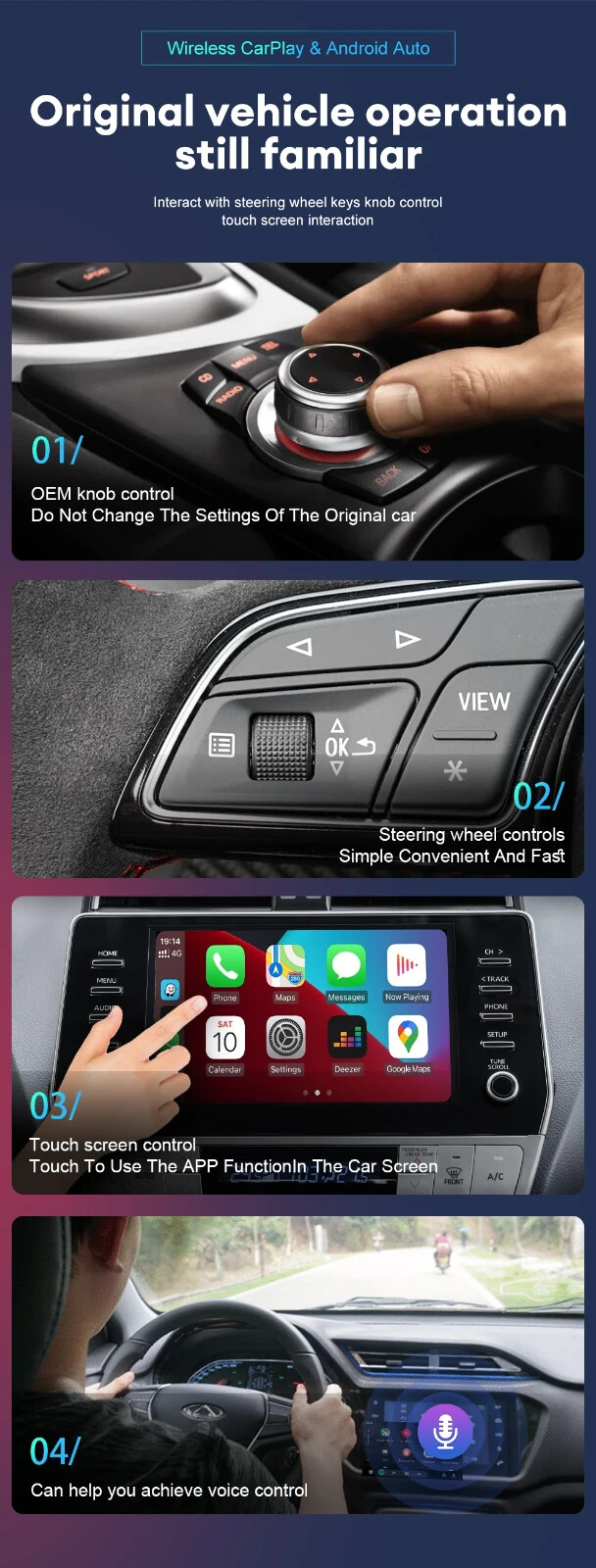 Adattatore Wireless Android Auto Converte da Cablato a Wireless, Plug & Play - Miniatura 6