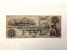 ~1852 $5 Five Dollars - The Cochituate Bank Boston, Massachusetts