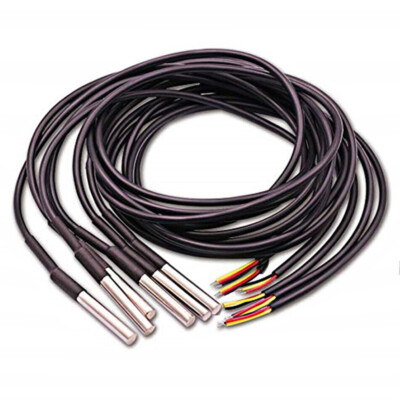 6-20Stk DS18B20 1-3m Kabel Digital Temperatur Edelstahl Wasserdicht Sensor Kabel
