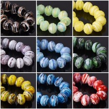 10pcs 12x9mm Rondelle Faceted Crystal Lampwork Glass Loose Beads for DIY Jewelry