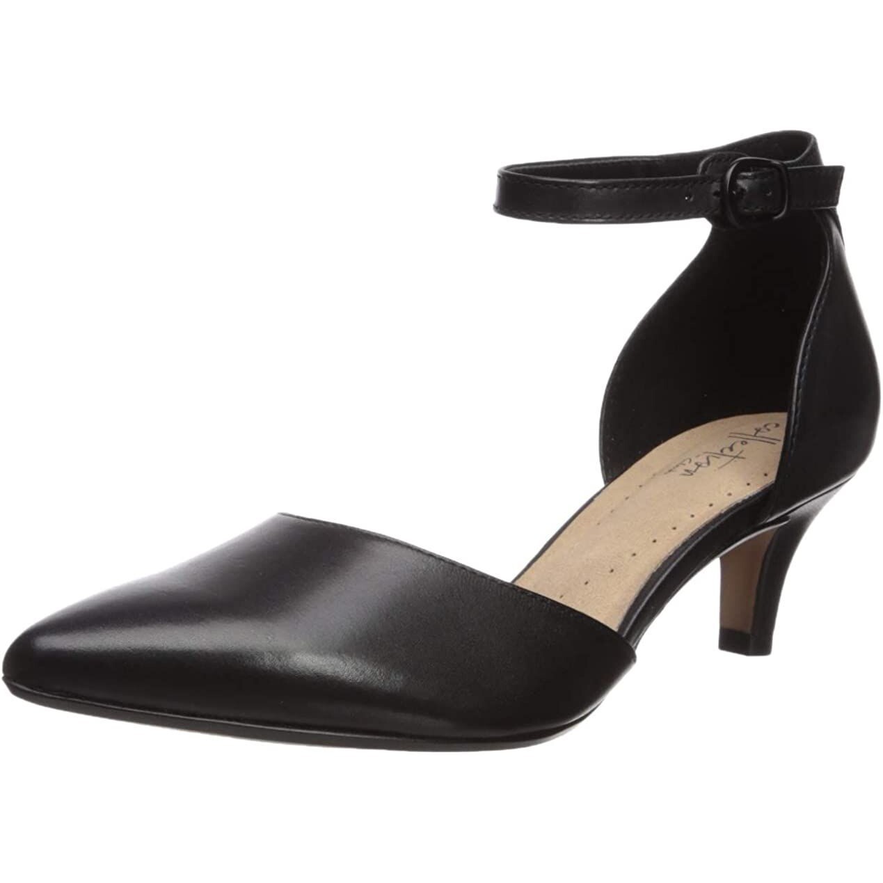 Clarks Womens Closed-Toe Ankle Strap Stiletto Heels Pumps Black Leather  Size 6 | eBay