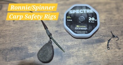 3 Slip 'D' Spinner/Ronnie Carp Safety Lead Clip Rigs With Gardner Rig Tubing!