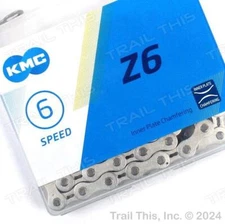 KMC Z6 6/7-Speed MTB Road Bike Chain 116L 3/32" fits 7-Speed Shimano SRAM Silver