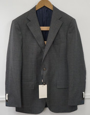 Men Suitsupply Blazer Lazio Pure Wool Grey Vitale Barberis Size EU50 UK/US40