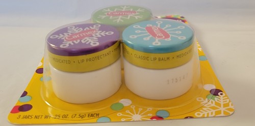 2 frascos de bálsamo labial medicados Carmex .25 OZ Ea edición limitada copo de nieve lote de 2 - Imagen 4 de 10