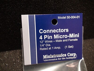 MINIATRONICS 50-004-01 (4) PIN MICRO-MINI CONNECTORS (1 SETS)